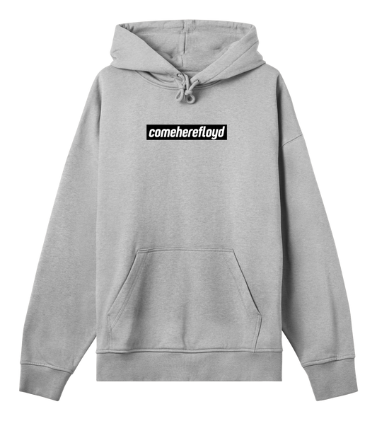 comeherefloyd box logo prime (boxy) hoodie - men - gray melange